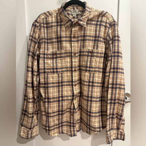 J. Crew Other - J. Crew Men's Plaid Flannel Shirt in Tan and Blue